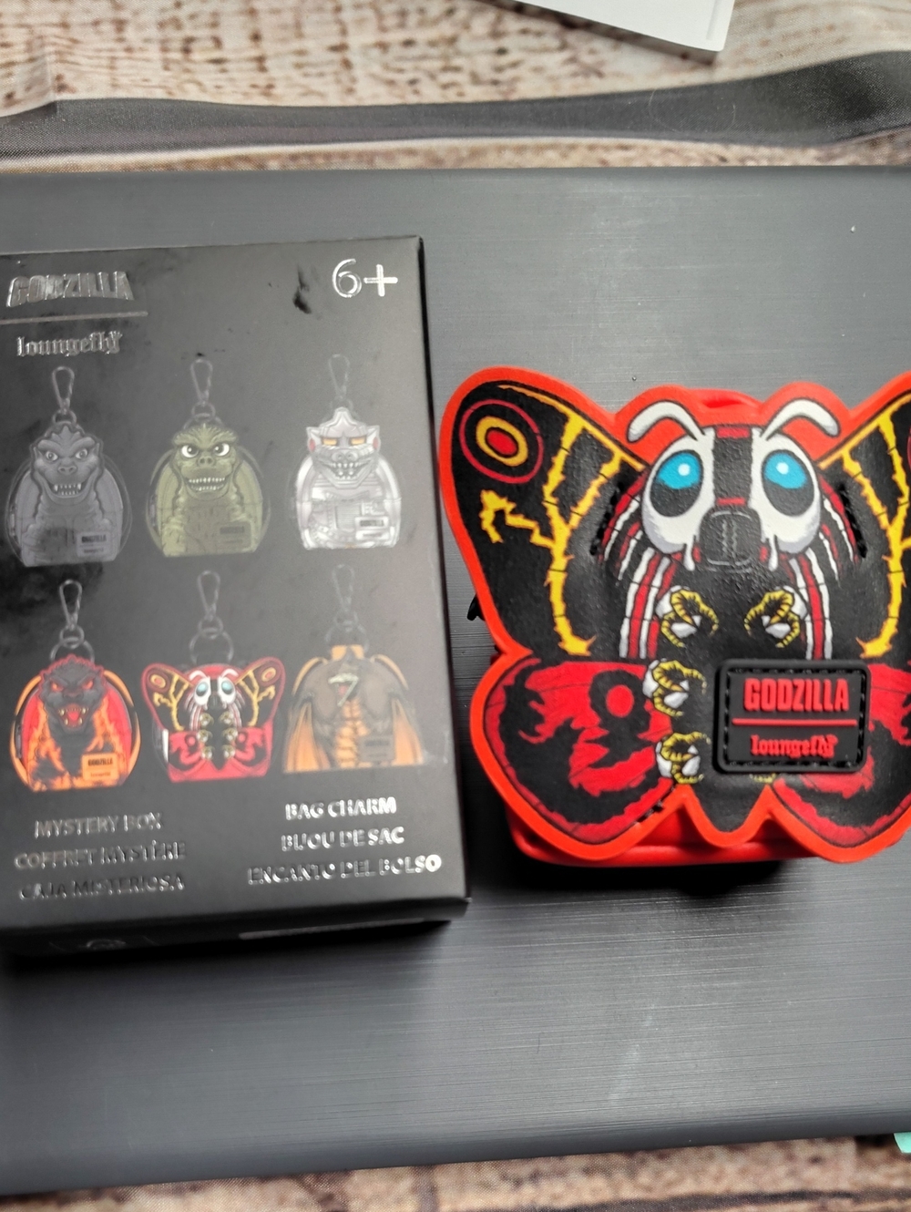 Loungefly Red & Black Mothra Embroidered Character Pouch
